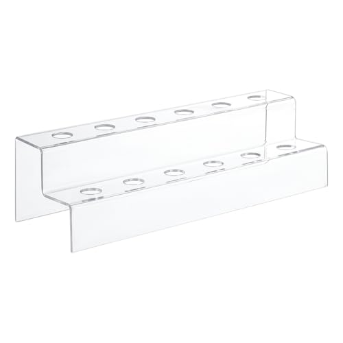 NBEADS 12-Slot 2 Tier Wine Bottle Stopper Display, Clear Acrylic Wine Stopper Holder 30.4x10x8.2cm/11.96x3.9x3.2inch Wine Stopper Display Stand Rack for Countertop, Inner Diameter: 0.75inch