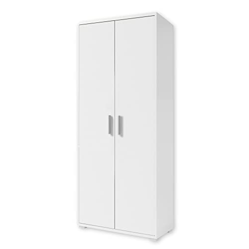 OFFICE LINE Aktenschrank in Weiß - Hoher Büroschrank mit 2 Türen - Modernes Büromöbel Komplettset - 79 x 186 x 35 cm (B/H/T)