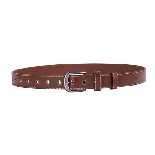 Women Leather Belt for Jeans Pants Dresses Fashion Casual Ladies Waist Belt with Pin Silver Gray Buckle2