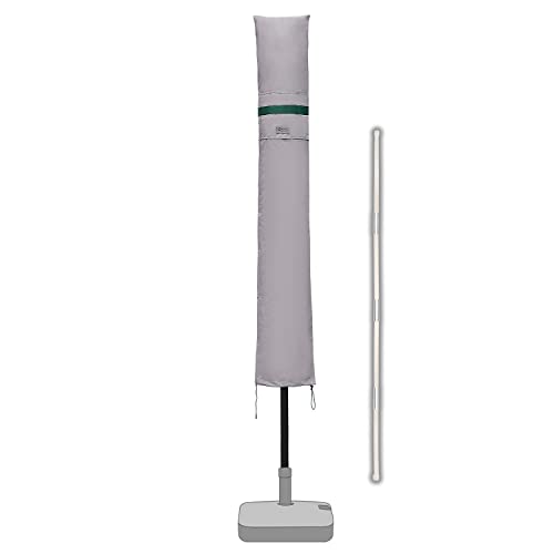 Sekey Sonnenschirm Schutzhülle mit Stab, Abdeckhauben für Ø 200 cm / 200×150 cm / 200×125 cm Gartenschirm,Abdeckung für Balkonschirm, 100% Polyester, wasserdicht, Hellgrau