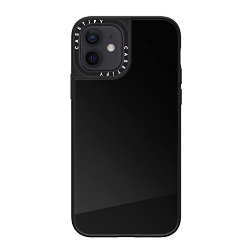 CASETiFY �~���[ iPhone 12 �P�[�X [����(�X�}�z�J�o�[) / MagSafe�Ή�/�w��h�~] - �u���b�N (�u���b�N�o���p�[)