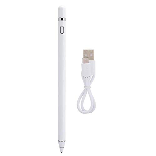 Heayzoki Kapazitiver Stift, Touchscreen-Stift Kapazitiver Tablet-Touchscreen-Stift, universeller Touchscreen-Stift Eingebauter Lithium-Akku Für Android-Tablet/Windows-Tablet/PC(Weiß)