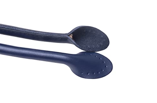 Wento Pair 24'' Genuine Leather Purses Straps With Ear Shape End,Punch Hole Ready,Real Leather Bag Handles,Replacement Purse Straps,Handbag Bag Wallet Straps Wt0003 (24'', Navy) #TOP2