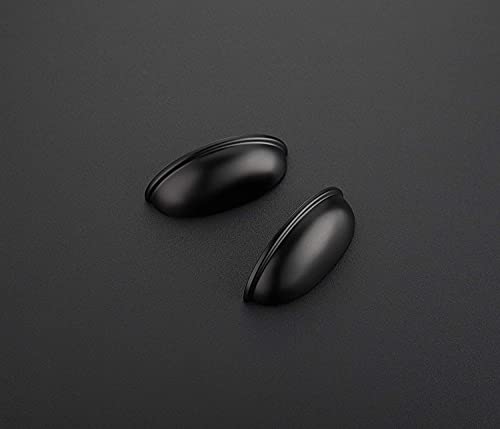 Image of Ravinte Matte Black Drawer Pulls Cabinet Cup Pulls 3 Inch 35 Pack | Kitchen Hardware, Cup Pull Shape, Cabinet Handles, Drawer Handles, Smooth Drawer Grip,For Dressers, Cupboards