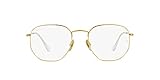 Ray-Ban RX8148V Hexagonal Titanium Prescription Eyewear Frames, Legend Gold/Demo Lens, 54 mm