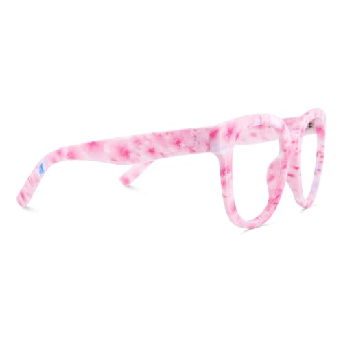 Image of Zeelool Oversized Blue Light Glasses for Women Square Pink Eyeglasses Stylish Full Rim Designer Eyewear Anti Eyestrain & UV JGP049594-12B