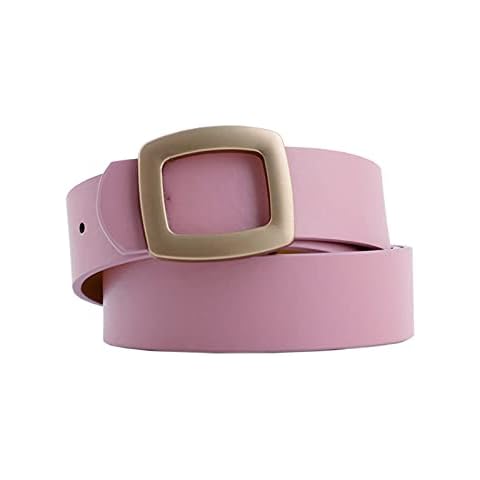 Porbbow Women's belt snap button casual wide jeans belt coat ladies decorative belt pink Cover