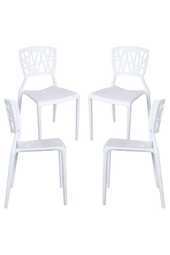 Regalos Miguel - Packs Sillas Jardín - Pack 4 Sillas Delta - Blanco