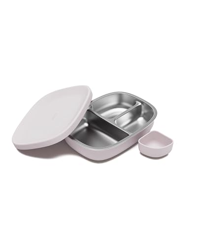 Lalo Bento Box - BPA-Free Bento Box For Kids & Toddlers Leak-Proof Dishwasher Safe Easy to Open & Clean Silicone & Stainless Steel Lunch Box For Kids Portable for Daycare or Travel - Lavender