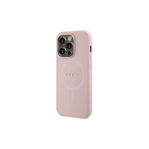 Coque de protection rigide Guess iPhone 14 Pro rose texturé
