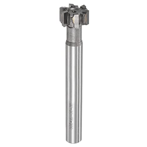 Image of uxcell T-Slot Milling Cutters, 10mm Depth 20mm Cutting Dia 12mm Shank Tungsten Carbide Tip 6 Flutes T Slot End Mill for Stainless Steel Copper Aluminum