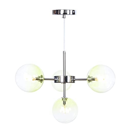 Lustre moderne en verre globe dégradé, luminaire suspendu haut de gamme pour bar