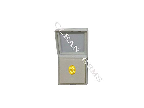 Image of Clean GEMS Certified Natural Yellow Sapphire (Pukhraj) Gemstone with Certificate