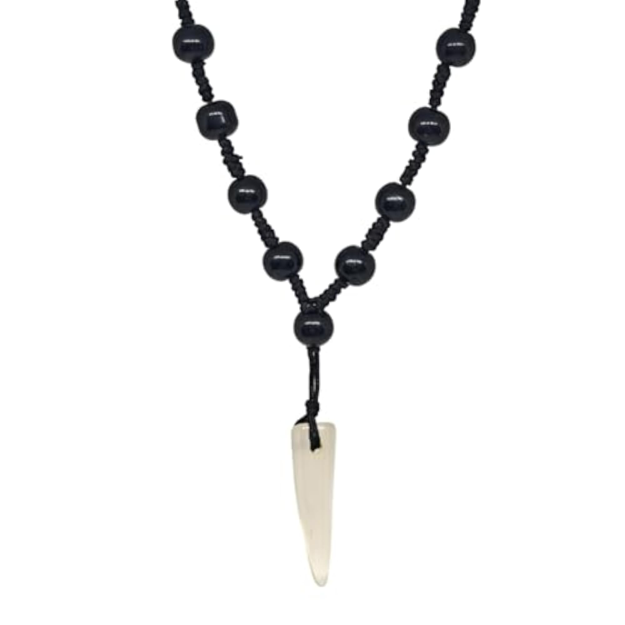 Men's Natural Crystal Pendant with Leather Rope Necklace