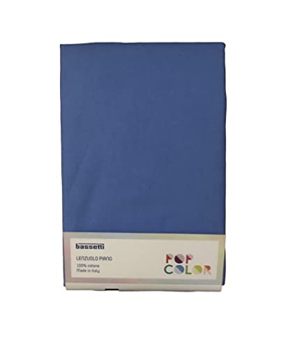 Bassetti - Lenzuolo sopra POP COLOR piazza e mezza cm. 180x200 col. U7 Nuvola 100% cotone
