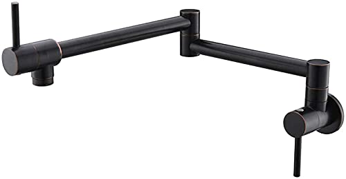 Robinet de remplissage de casserole mural noir et laiton doré pour cuisine