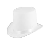 Amosfun Neuheit Zylinderhut Lincoln Hut Zauberer Hut Dress up Hut Kostüm Partyhut für Männer Frauen (weiß)