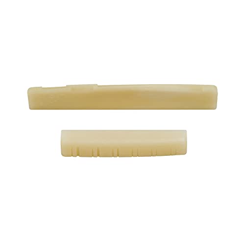 Miwayer 12 String Acoustic Bridge Guitar Unbleached Bone Saddle And Nut Made Of Real Natural Bone (12 String Acoustic Bridges 1 Pair) #TOP1