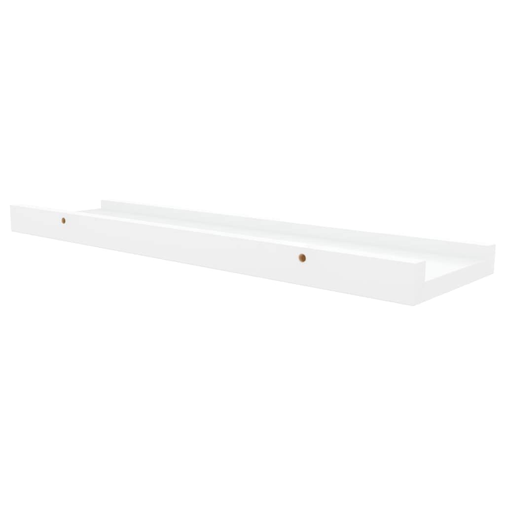 Mensole per Quadri 2 Pezzi, Scaffali da Parete in MDF Bianco, Design a U con Bordo Antiscivolo per Cornici e Decorazioni, 40 x 9 x 3 cm