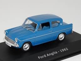 Cararama FORD ANGLIA 105E MODEL CAR 1962 BLUE 1:43 SCALE IXO SALOON + CASE K8
