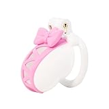 Men's Resin Breathable Cage with Pink Bow, 1 Set Includes 4 Adjustable Rings-USZZ34 (Cage)
