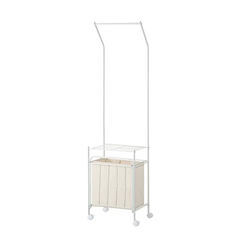 CYQQRDZSW Perchero de Suelo Móvil de Metal, Organizador Multifuncional con Cesta de Almacenamiento para Vestíbulo, Dormitorio, Sala de Estar, Oficina, etc(White)