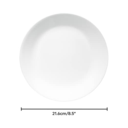 Image of Corelle Vitrelle 4-Pieces 8.5 inch Glass Salad /Appetizer Plates Chip & Crack Resistant Glass Dinnerware Set Plates, Winter Frost White