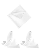 JUKOTA 3 PCS Pochette de Costume Blanche pour Homme,Hommes Satin Mouchoir Poche Carré,pour Fêtes,Mariages,Fêtes de Noël,Événements Formels 22CM*22CM
