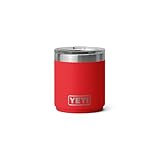 YETI Rambler 10 oz Ceramic Lined Lowball 2.0, Vacuum Insulated with MagSlider Lid, Rescue Red
