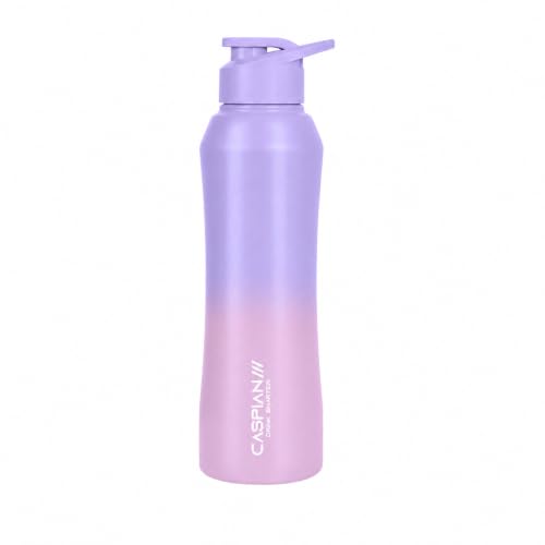 Image of Caspian Trek Customised Stainless Steel Water Bottle 1L, Bubbleg with Logo Print - Personalised Water Bottle with Your Name Print for Kids Boys Girls School Office Gym- Perfect for Corporate Gifting
