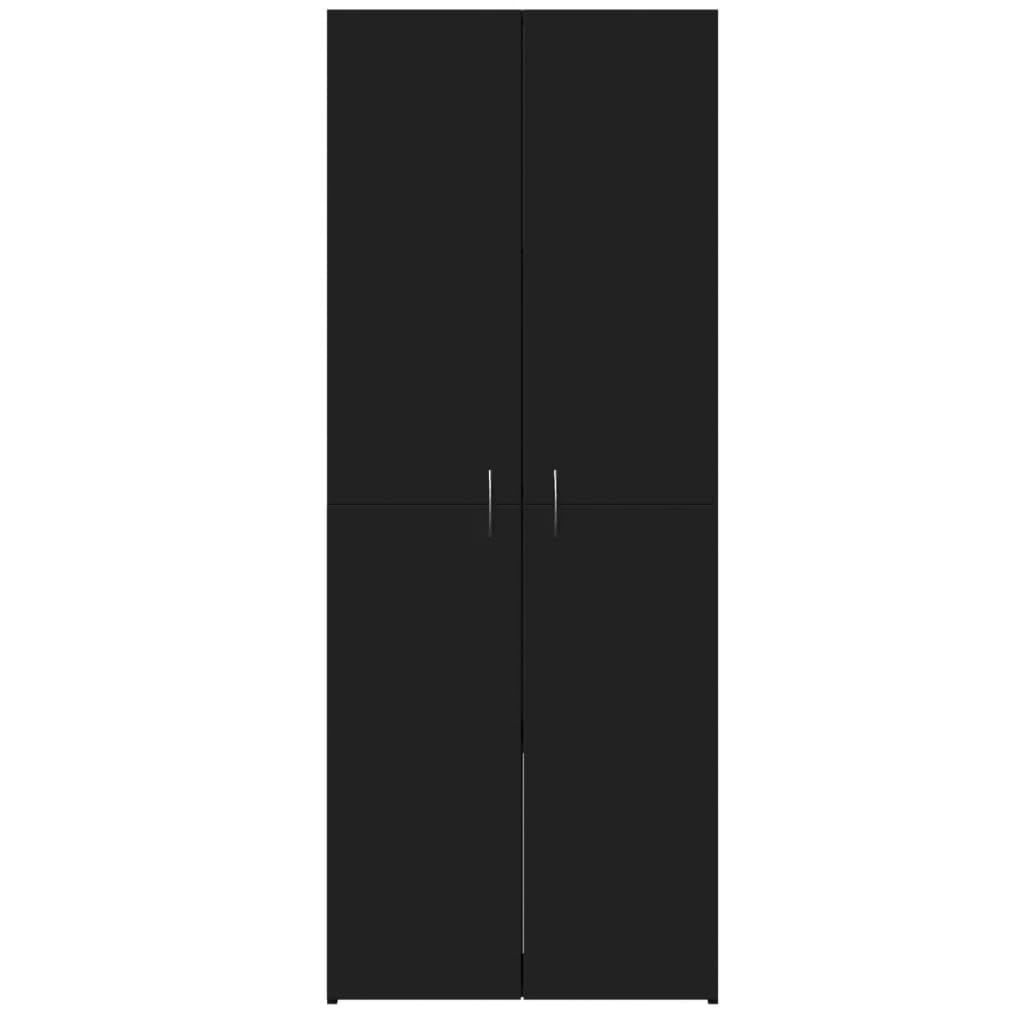 vidaXL Armario archivador Madera de ingeniería Negro 60x32x153 cm, Armario archivador, Mueble de almacenaje, Mueble de almacenaje de Oficina
