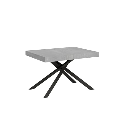 CasaArredoStudio Karida Mesa Extensible 120 (204) x 80 cm, Gris, Allungabile