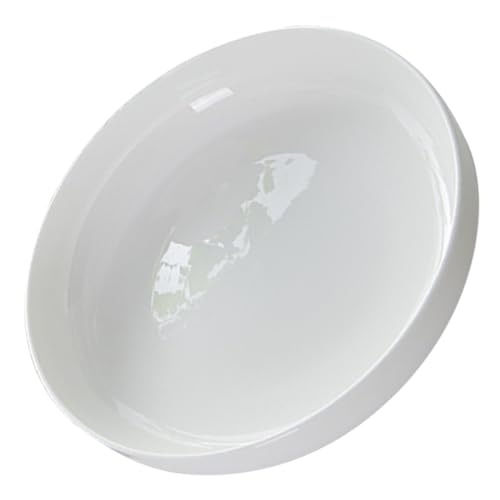 JECOMPRIS Piatto Profondo in Bone China Bianco Rotondo per Uso Domestico Vassoio Pratico Multiuso per Microonde e Servizio di Snack Frutta e Dessert