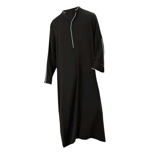 Muslim Men Long Sleeve Thobe Middle East Saudi Arab Kaftan Islamic Abaya Dress Dubai Robes Ramadan Ethnic Clothes2