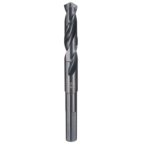 HARFINGTON 9/16" Drill Bit 1/2" Reduced Shank 3-Flat 4241 High Speed Steel Nitriding Black 118&deg; for Soft Materials Wood Plastic Iron Copper Aluminum