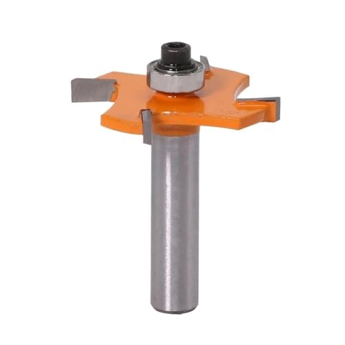1piece T Type Bearing Milling Cutter, Industrial Grade Woodworking Rabbeting Router Bit with 8mm Shank(8x6mm)