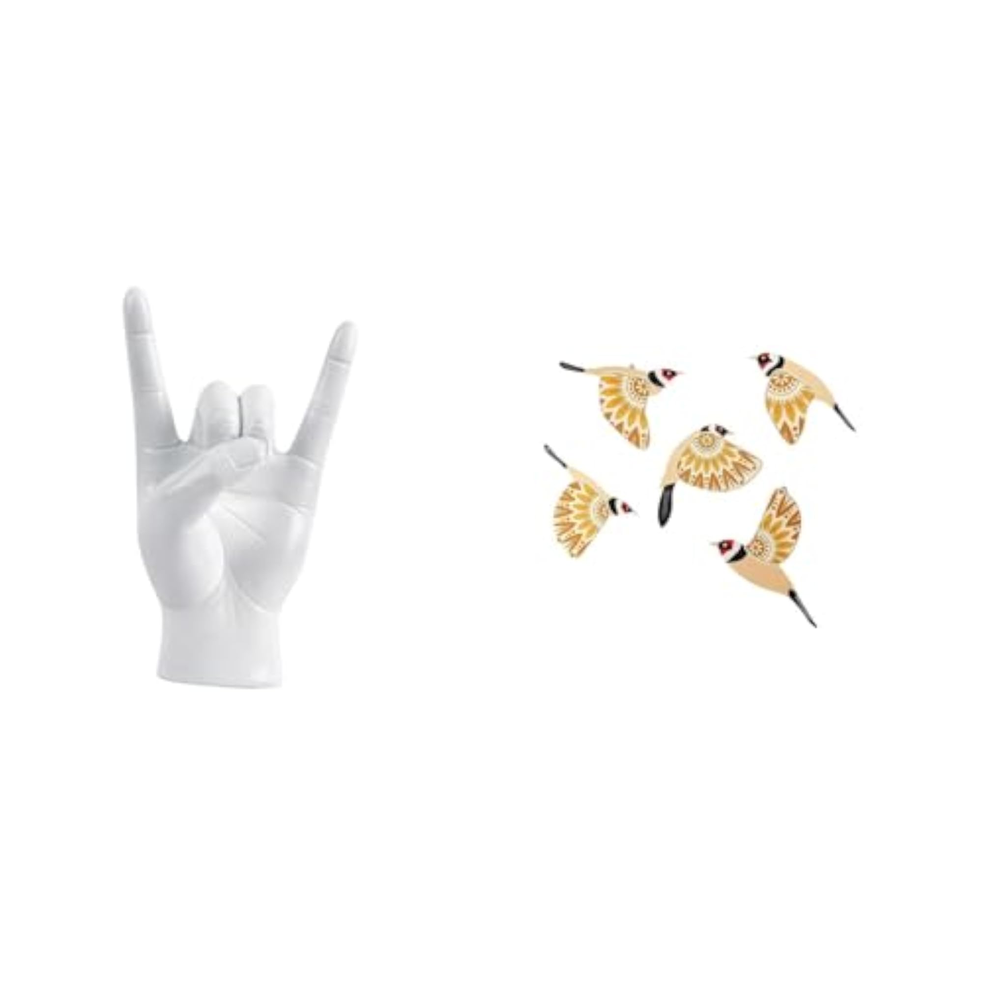 Rock Gesture Sculpture Wooden Bird Wall Art