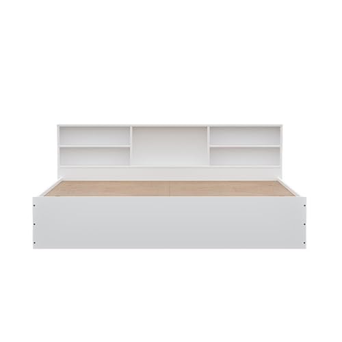 Image of Wakefit Bed | 1 Yr Warranty | King Size Bed, Comes with Storage Box, Noise Free, Density: 680-750 kg /m, Termite & Borer Resistant, Fits Mattresses Up to 8 Inches (Petra 78 x 72 - Frosty White)