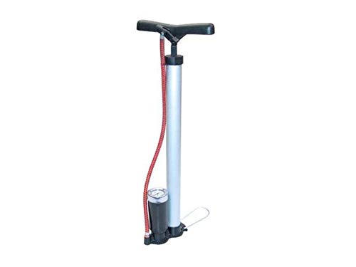 MS-Warenvertrieb Luftpumpe mit Manometer Alu Fahrradpumpe Standpumpe Adapter Auto Rad Ball Pumpe