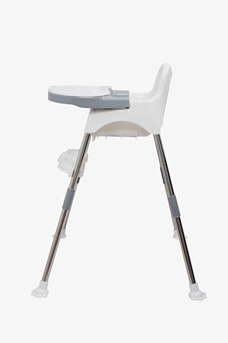 Image of Esquire Paw Spotty Baby Dining Chair with Footrest, Seat Belt and Adjustable Tray (White)