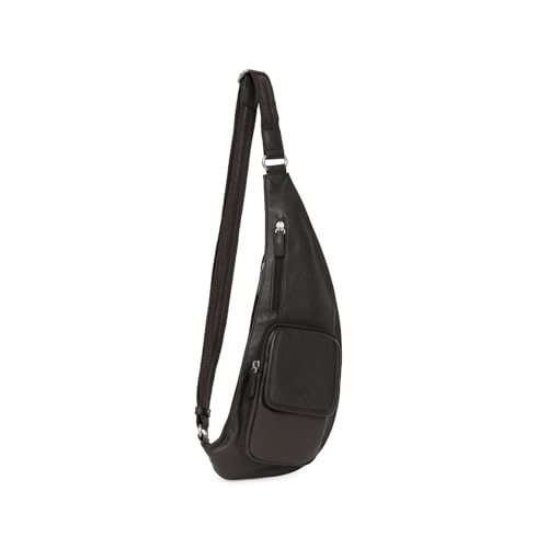 Sac monobretelle homme Hexagona en cuir grainé : fini les poches de vestes déformées