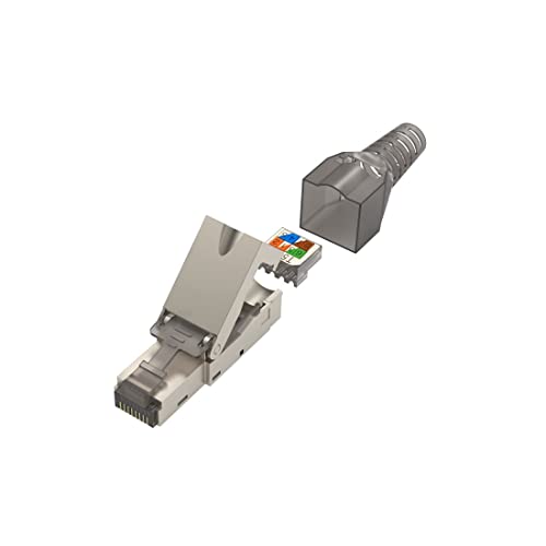 Hama 00300027 Netzwerkstecker Cat-6A, 10 Gbit/S, Geschirmt, Werkzeuglose Montage