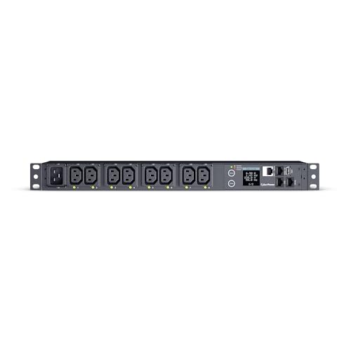 CyberPower PDU41005 Switched PDU, 100-240V, 20A (Derated to 16A), 8 Outlets, 1U Rackmount