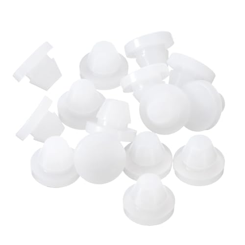 Image of uxcell 16 Pcs Silicone Plugs, Rubber Round Snap in Locking Hole Plugs for 8-8.5mm Hole, Hole Stoppers Waterproof Hole Plug for Metal Tube, Furniture End Caps Inserts, Clear