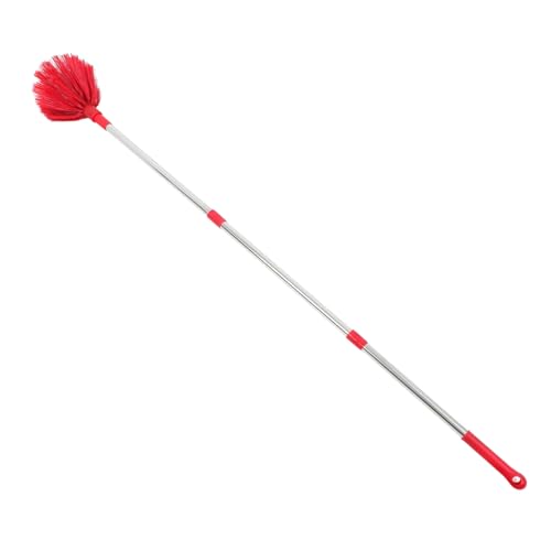 Housoutil High Ceiling Duster With Pole Spider Web Brush For Indoor Outdoor Cleaning Stainless Steel Handle For Ceiling Fans And Windows