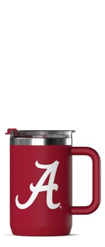 Hydrapeak Officially Licensed Alabama Crimson Tide 18oz Insulated Coffee Mug with Flip Lid and Handle for Travel, Cold/Hot, Stainless Steel Coffee Cup, BPA-Free Double Walled, Tea Mug