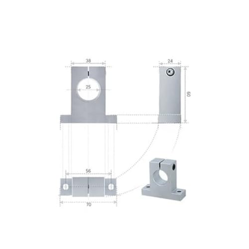 Soporte SK25mm eje óptico lineal anticaída para marco de rodamiento vertical 4