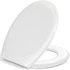 Toilettendeckel, WC Sitz mit Absenkautomatik, schnellverschluss für leichte Reinigung, einfache Montage Antibakteriell Klodeckel aus Duroplast, O Form Weiß Toilettensitz mit Edelstahl Befestigung