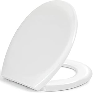 Pipishell Toilet Seat, Soft Close Toilet Seat White with Quick Release for Easy Clean, Top Fixing, Stay Tight Toilet Lid…