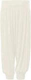 Loxdonz Kids Harem Loose Casual Baggy Sports Dancing Pants Girls Harem Children Trouser, 5 Years, 6 Years, Cream